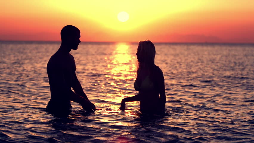 Couple Kissing At Sunset Royalty-Free Stock Footage #5493089