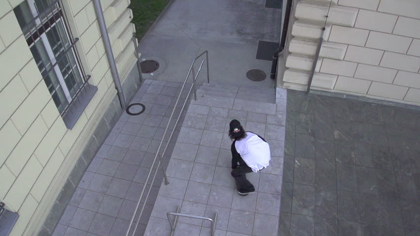 Skateboarder performing tricks