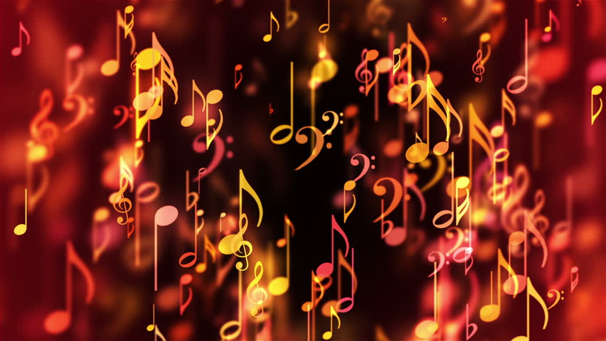 Animated Background with Musical Notes Stock Footage Video (100%