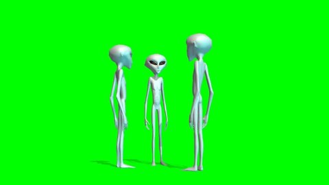 Aliens seperated on greenscreen
