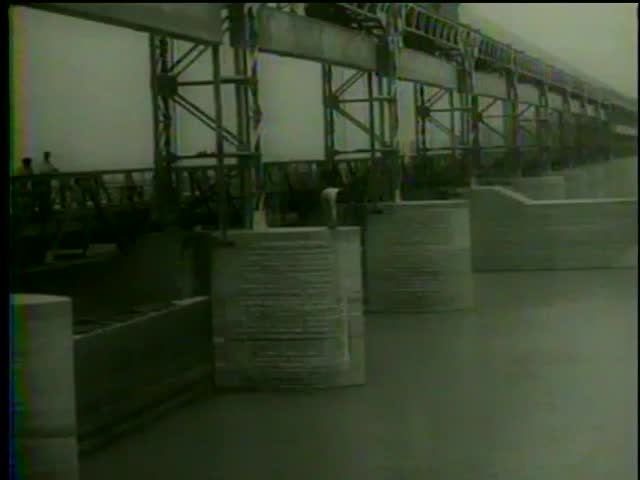 Stream gauge at the canal system which is shared with India, showing the decreased water level, South Punjab, Pakistan circa 1958 - MGM PICTURES, UNIVERSAL-INTERNATIONAL NEWSREEL, USA, filmed in 1958