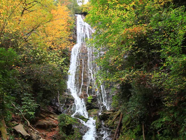 Mingo Falls near Cherokee, North Carolina in the fall