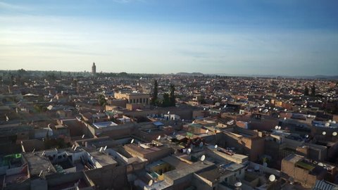 WS POV View of cityscape in Marrakesh, Morocco