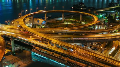 258) Time lapse of bridges and the Han river in Seoul, Korea.