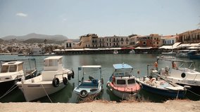 video footage of the port of Rethimnon, Crete, Greece, August 2013