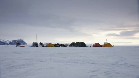 Campsite of an Arctic expedition team.