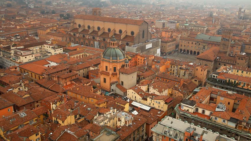 Italy, Bologna. Aerial view from Asinelli tower