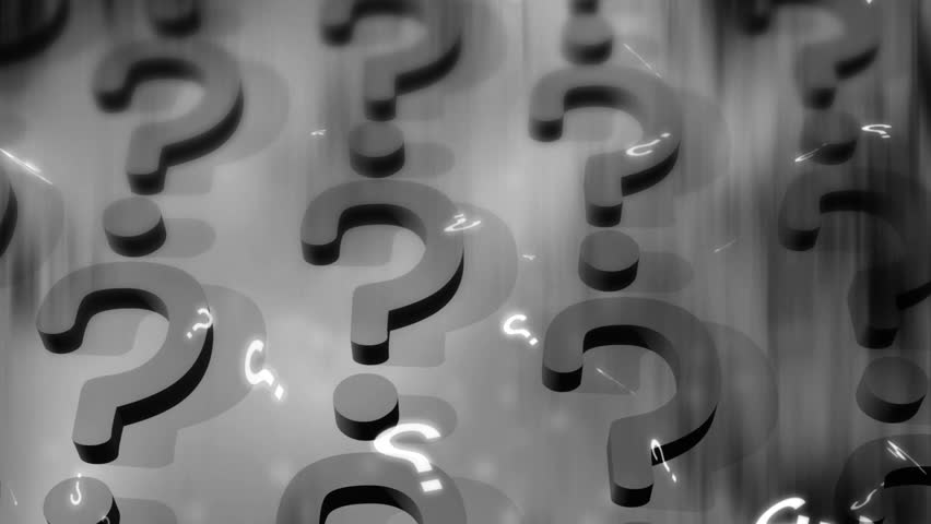 Falling Black and White Question Mark Isolated on alpha background ...