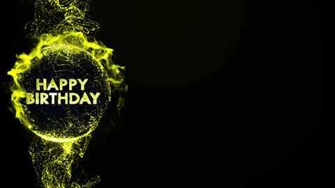 Happy Birthday Gold Text in Particles