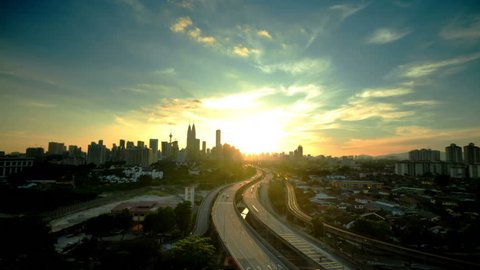 Time lapse of Kuala Lumpur City Malaysia. 
