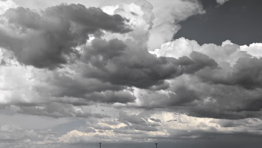 Time lapse of Black and White Storm Clouds.