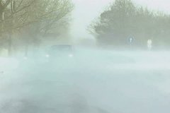 Snow blizzard, Hurricane winds and snow, snowdrifts, snowed cars and people,wind speed 150 km/h,video clip