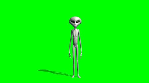 Alien Says Hello - seperated on green screen 