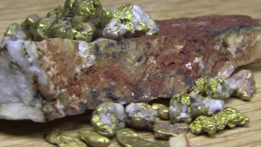 California gold nuggets found in the streams and rivers of the state. This is called placer gold
