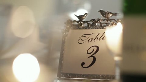 Table number 3 at wedding Stock-video