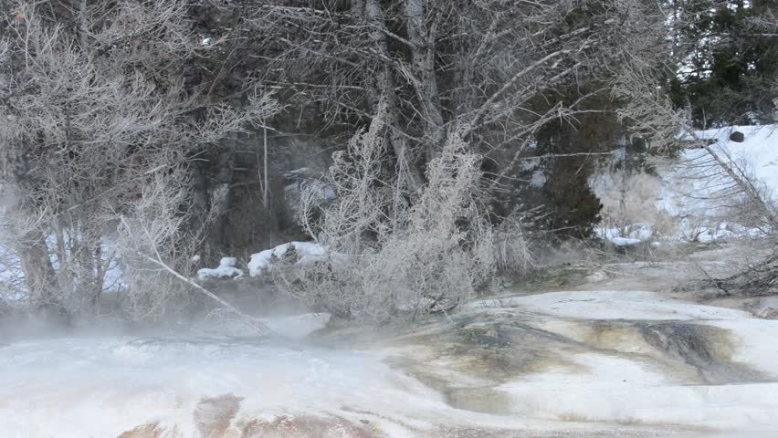 Close-up of a Geyser - Yellowstone in Winter  - High Definition Video 1080