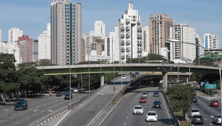 Sao Paulo, Brazil Highway Traffic. Stock Footage Video (100% Royalty ...