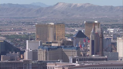 LAS VEGAS, USA - 1 January 2011 - Las Vegas Hotels. Aerial footage of Las Vegas hotels.