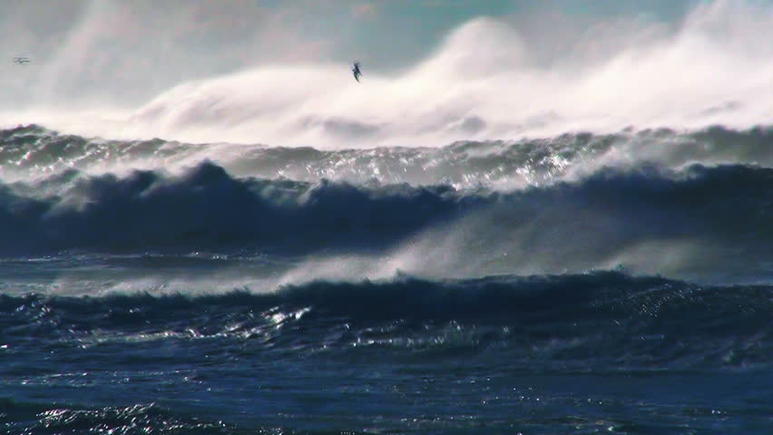 Ocean waves storm sea spray Royalty-Free Stock Footage #5584481