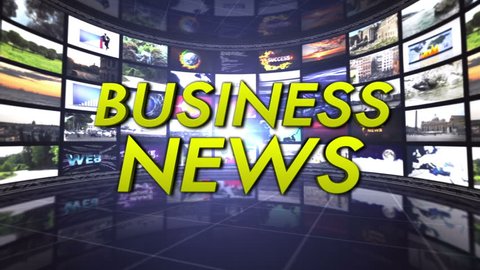 Business News Text in Monitors Room, Loop 
