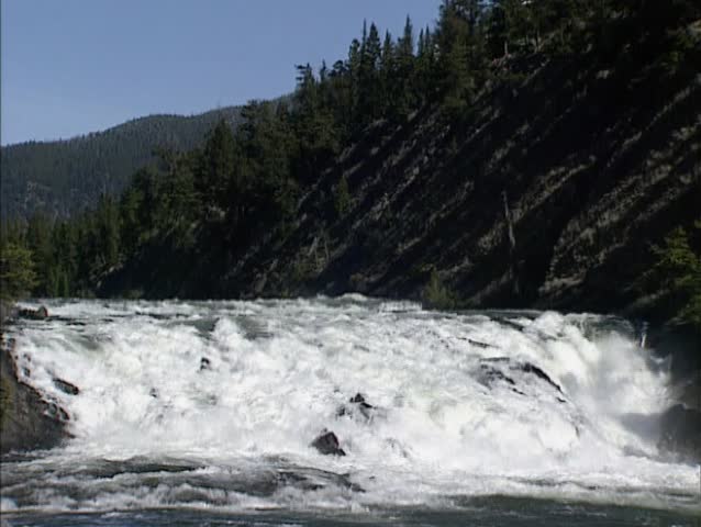 Bow Falls in Bow River near Banff in the Canadian province of Alberta.