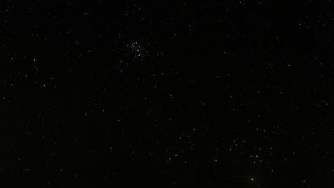 Timelapse of stars moving in night sky, starry sky turning around the Earth