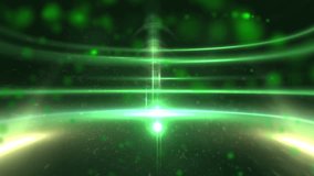Green Abstract Motion Background with Lines and Lens Flares for use with music videos or technology presentations