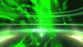 Green Abstract Motion Background with Lines and Lens Flares for use with music videos or technology presentations