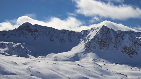 Winter mountain landscape. Time-lapse.