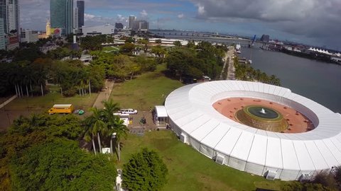 Bicentennial Park Miami Aerial Video Footage Stock Footage Video (100%