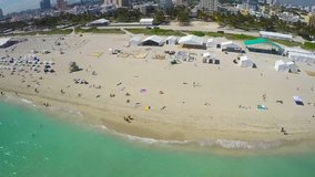 Aerial video of the setup for the 2014 SoBe Wine and Food Fest in Miami Beach