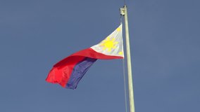 huge Philippine flag smoothly waving.
