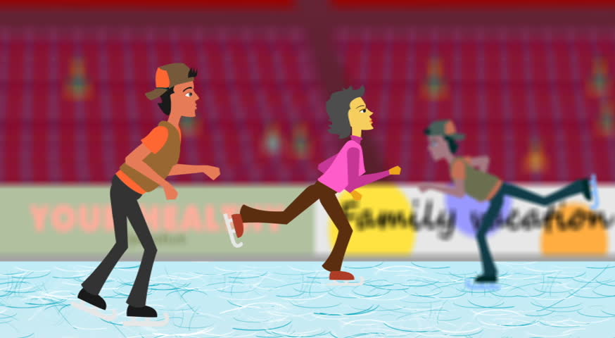 People on a skating rink