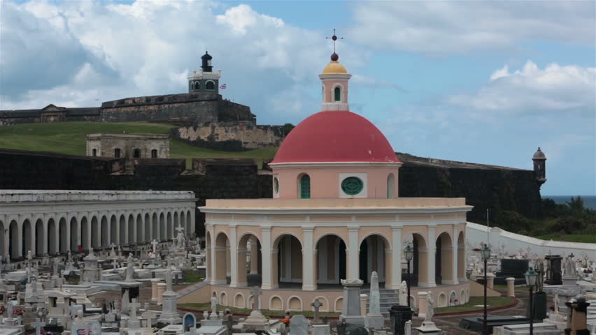 Santa Maria Magdalena de Pazzis Cemetery Old San Juan, Puerto Rico. 1863 and located outside the walls of Fort San Felipe del Morrow castle. Overlooking the Atlantic Ocean. Historic and sacred ground.
