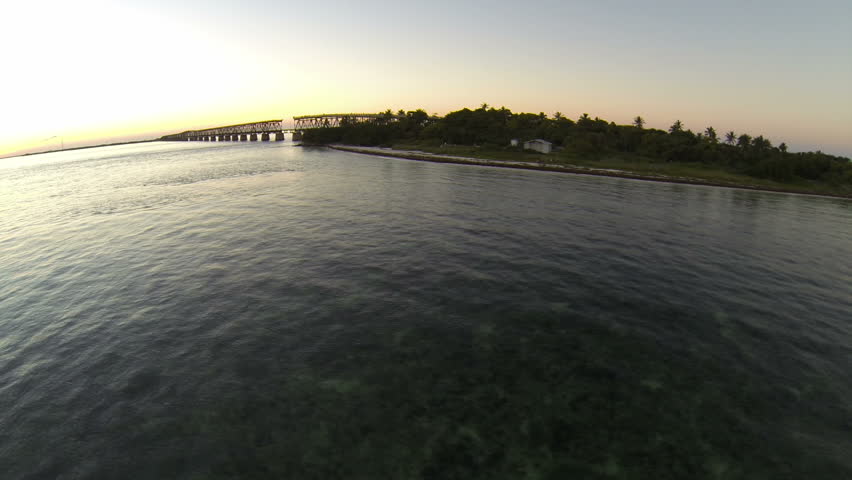 Florida Keys, Bahia Honda State Park Beach aerial footage