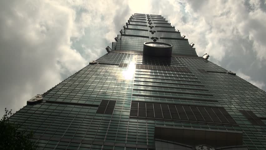 Long shot from 101 building in taipei. Sunset light