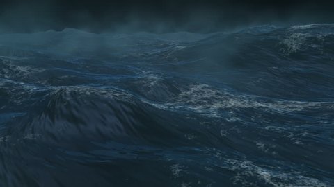 4K Giant ocean, sea storm, Loopable version. High quality rendering with high color depth and motion blur.