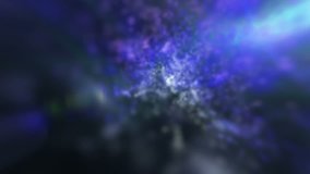 nebula of twinkling floating defocused dust particles colored abstract animation dark blue background