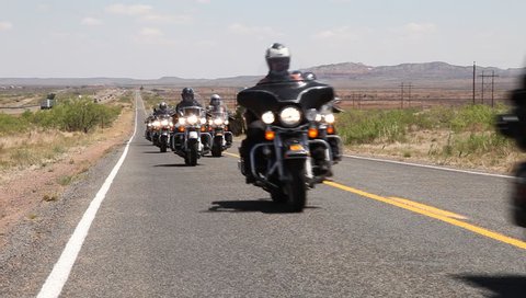Route 66, motorcycle trip. On the road.