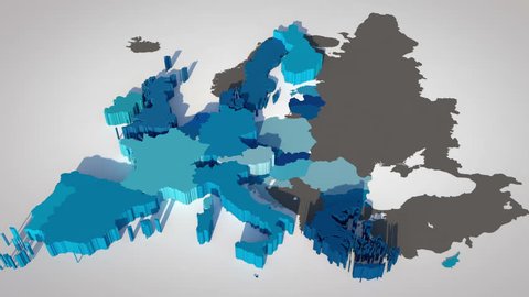 3D map of the European Union with all countries, ordered by year of entry
