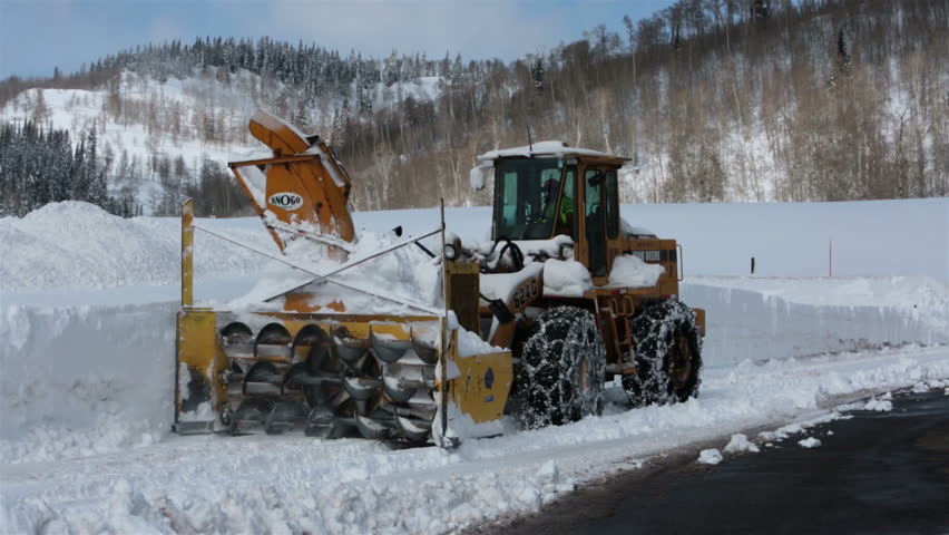 Industrial Snow Blower Cleans Winter Stock Footage Video 100 Royalty Free Shutterstock