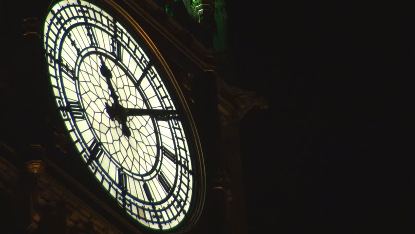 Big Ben, Tower Elizabeth, illuminated clock by night in London, UK 