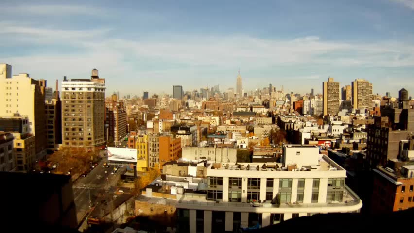 New York City with Empire State Building standing in the middle.