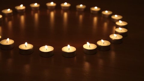 circle of candles in spa salon