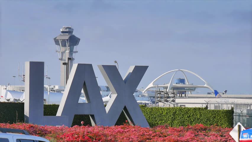 LOS ANGELES - FEBRUARY 17, 2014: Large LAX sign greets visitors to Los Angeles International Airport.