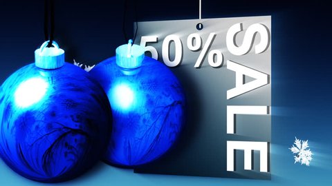 Animation of Christmas Shopping Advertisement of 50% discount