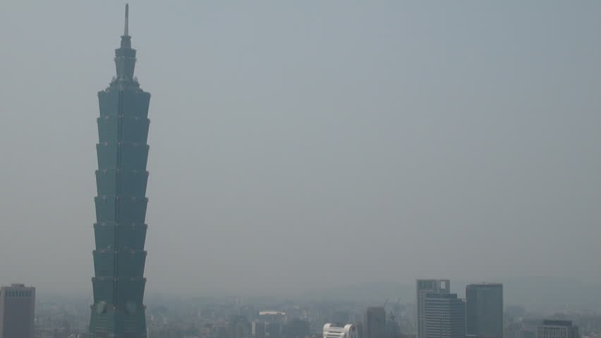 Taipei, Taiwan skyline with the famed Taipei 101 skyscraper