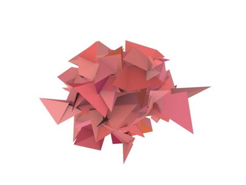 3d abstract pink red spiked shape on white