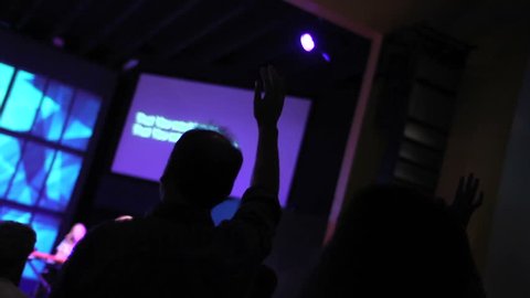 Worship, Hand Raised at church during in congregation during service