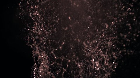 Slow-Motion Water Against Black Drop Shooting With High Speed Camera, Phantom. 1000fps HD
